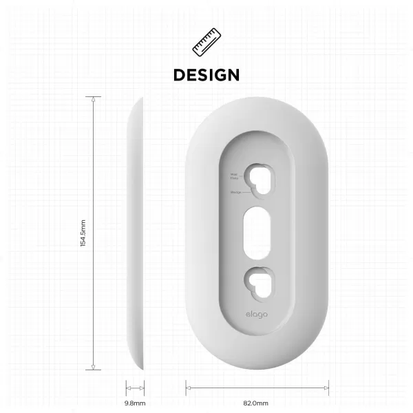 elago Wall Plate Designed for Google Nest Hello Wall Plate White  Compatible with Google Nest Hello Smart WiFi Video Doorbell Use with Adjustable Wedge US Patent RegisteredWhite