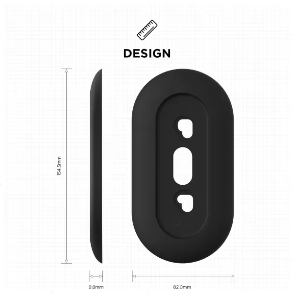 elago Wall Plate Designed for Google Nest Hello Wall Plate White  Compatible with Google Nest Hello Smart WiFi Video Doorbell Use with Adjustable Wedge US Patent RegisteredBlack