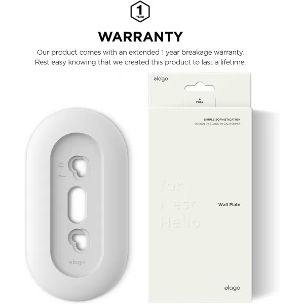 elago Wall Plate Designed for Google Nest Hello Wall Plate White  Compatible with Google Nest Hello Smart WiFi Video Doorbell Use with Adjustable Wedge US Patent RegisteredWhite