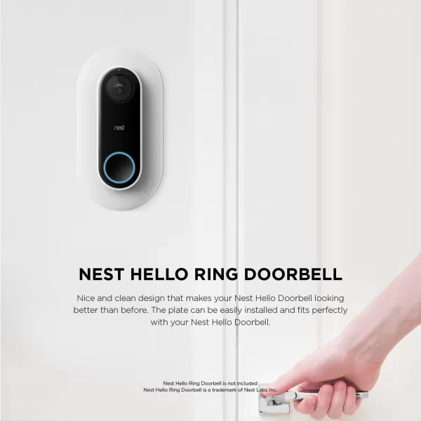 elago Wall Plate Designed for Google Nest Hello Wall Plate White  Compatible with Google Nest Hello Smart WiFi Video Doorbell Use with Adjustable Wedge US Patent RegisteredWhite