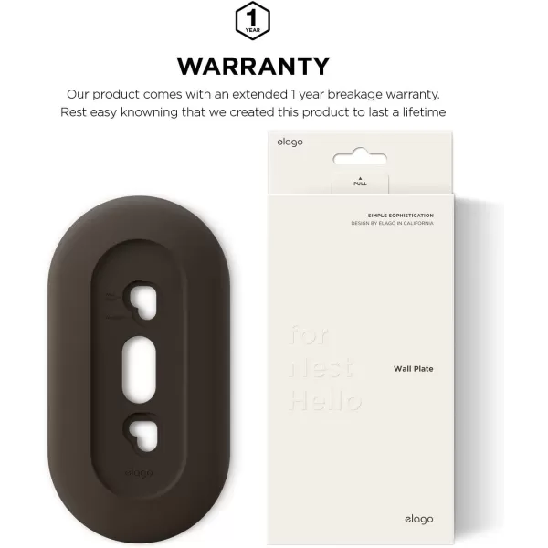 elago Wall Plate Designed for Google Nest Hello Wall Plate White  Compatible with Google Nest Hello Smart WiFi Video Doorbell Use with Adjustable Wedge US Patent RegisteredDark Brown