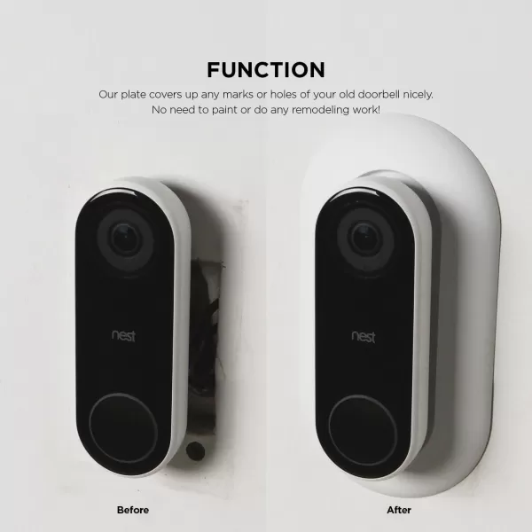 elago Wall Plate Designed for Google Nest Hello Wall Plate White  Compatible with Google Nest Hello Smart WiFi Video Doorbell Use with Adjustable Wedge US Patent RegisteredBlack