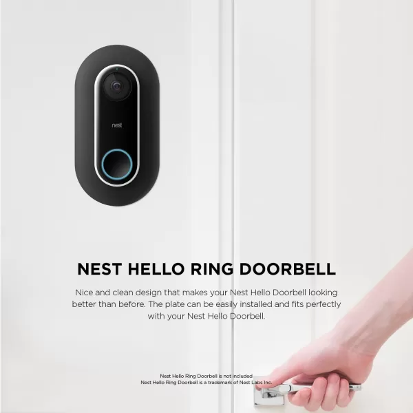 elago Wall Plate Designed for Google Nest Hello Wall Plate White  Compatible with Google Nest Hello Smart WiFi Video Doorbell Use with Adjustable Wedge US Patent RegisteredBlack