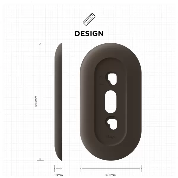 elago Wall Plate Designed for Google Nest Hello Wall Plate White  Compatible with Google Nest Hello Smart WiFi Video Doorbell Use with Adjustable Wedge US Patent RegisteredDark Brown