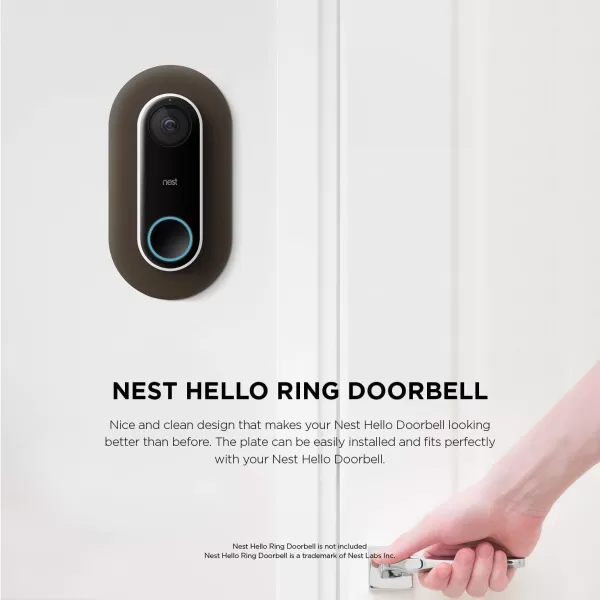 elago Wall Plate Designed for Google Nest Hello Wall Plate White  Compatible with Google Nest Hello Smart WiFi Video Doorbell Use with Adjustable Wedge US Patent RegisteredDark Brown