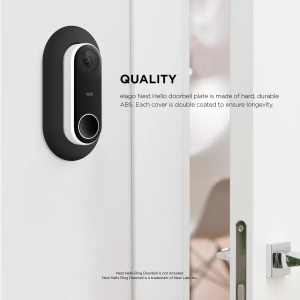 elago Wall Plate Designed for Google Nest Hello Wall Plate White  Compatible with Google Nest Hello Smart WiFi Video Doorbell Use with Adjustable Wedge US Patent RegisteredBlack