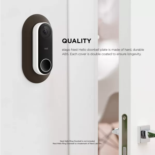 elago Wall Plate Designed for Google Nest Hello Wall Plate White  Compatible with Google Nest Hello Smart WiFi Video Doorbell Use with Adjustable Wedge US Patent RegisteredDark Brown