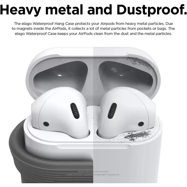 elago Waterproof Hang Active Case Dark Grey  Compatible with Apple AirPods 1 amp 2 Supports Wireless Charging Waterproof Dust Proof Added Carabinerelago Waterproof Hang Active Case Dark Grey  Compatible with Apple AirPods 1 amp 2 Supports Wireless Charging Waterproof Dust Proof Added Carabiner