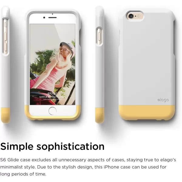 elago iPhone 6 Case Glide LimitedEditionLovely PinkWhite  Mix and MatchPremium ArmorTrue Fit  for iPhone 6 OnlyWhite  Creamy Yellow