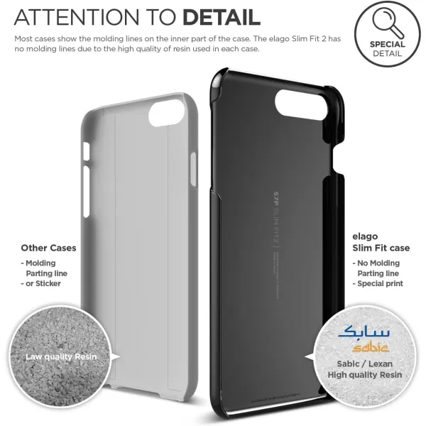 elago iPhone 7 Plus Only case Slim Fit 2Jet Black  LightMinimalisticTrue Fit  for iPhone 7 Plus OnlySlim Fit 2Jet Black