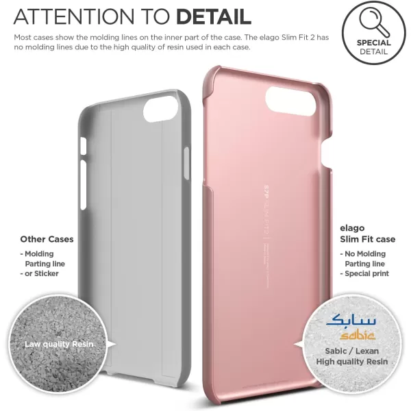 elago iPhone 7 Plus Only case Slim Fit 2Jet Black  LightMinimalisticTrue Fit  for iPhone 7 Plus OnlySlim Fit 2Rose Gold