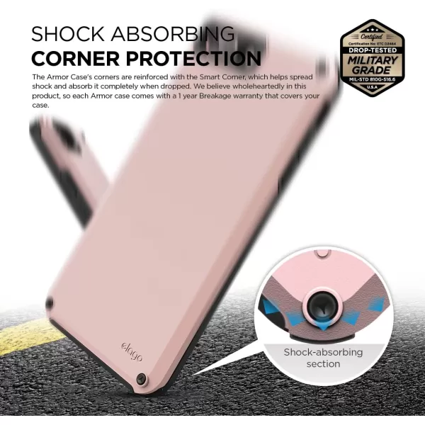 elago iPhone 8 PlusiPhone 7 Plus Case ArmorLovely Pink  Military Drop Test CertifiedSecret PocketAntiShock