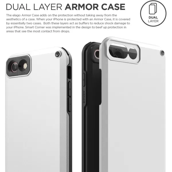 elago iPhone 8 PlusiPhone 7 Plus Case ArmorWhite  Military Drop Test CertifiedSecret PocketAntiShockelago iPhone 8 PlusiPhone 7 Plus Case ArmorWhite  Military Drop Test CertifiedSecret PocketAntiShock