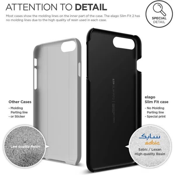 elago iPhone 8 PlusiPhone 7 Plus Case Slim Fit 2Black  LightMinimalisticTrue Fit  Included Tempered Glass Screen ProtectorBlack