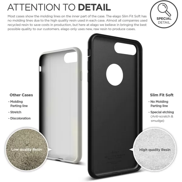 elago iPhone 8 PlusiPhone 7 Plus Case Slim Fit SoftBlack  Robust TPUMinimalisticTrue Fit