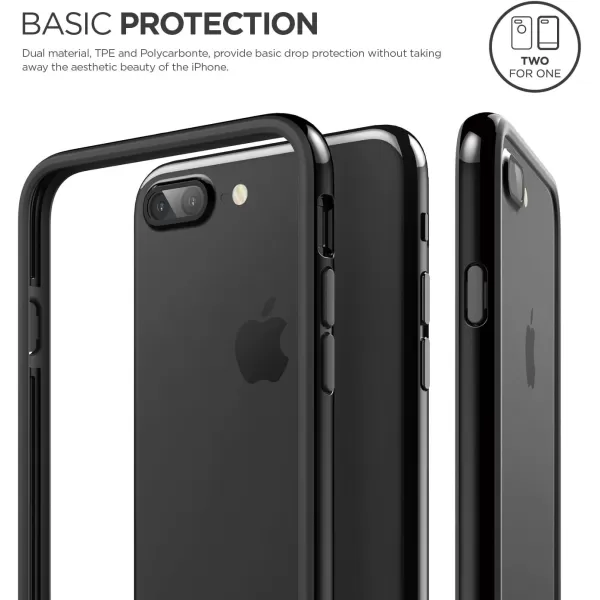 elago iPhone 8 PlusiPhone 7 Plus case Edge BumperBlack  Edge ProtectionDual LayeringDurable HardshellBlack