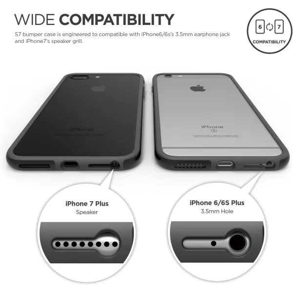 elago iPhone 8 PlusiPhone 7 Plus case Edge BumperBlack  Edge ProtectionDual LayeringDurable HardshellBlack