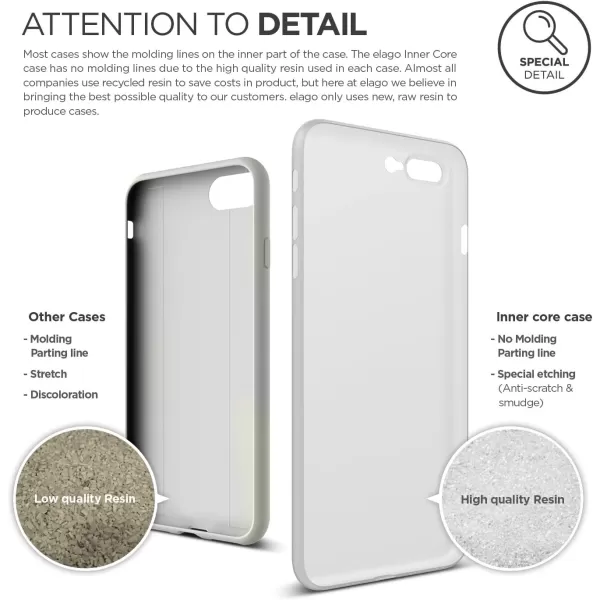 elago iPhone 8 PlusiPhone 7 Plus case OriginWhite  Scratch Protection Only 038mmfor MinimalistsTrue Fit  for iPhone 8 PlusiPhone 7 Plus Included Tempered Glass Screen ProtectorFrosted Transparent