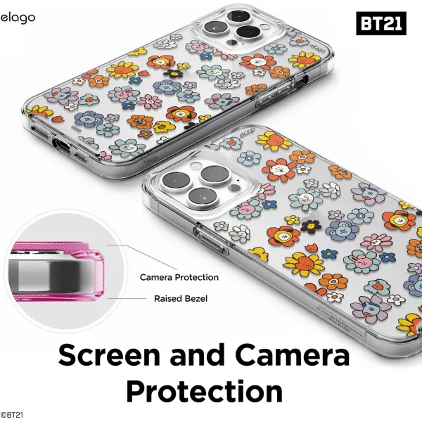 elago l BT21 Flower Hybrid Case Compatible with iPhone 13 Pro Max 67 inch Durable Full Body Protection Raised Lip Screen amp Camera Protection Official Merchandise Flower BouquetFlower Bouquet