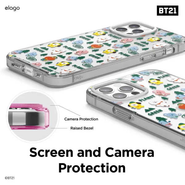 elago l BT21 Green Planet Hybrid Case Compatible with iPhone 12 61 inch Durable Full Body Protection Raised Lip Screen amp Camera Protection Official Merchandise CampingForest