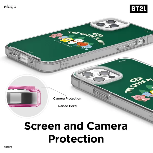 elago l BT21 Green Planet Hybrid Case Compatible with iPhone 12 61 inch Durable Full Body Protection Raised Lip Screen amp Camera Protection Official Merchandise CampingCamping