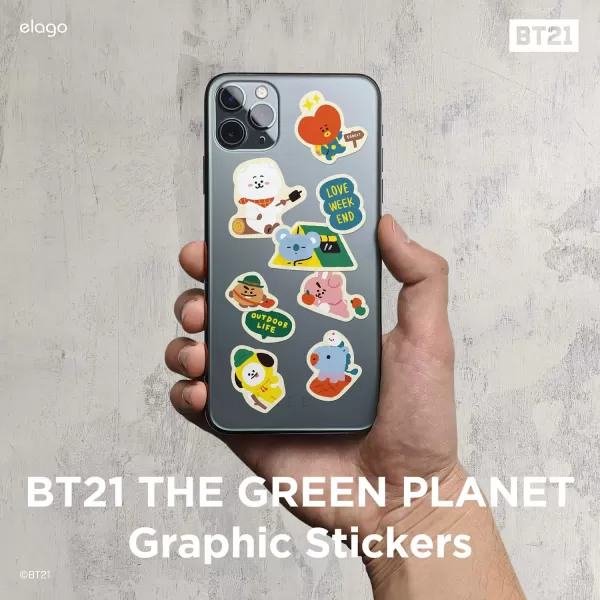 elago l BT21 Green Planet Hybrid Case Compatible with iPhone 12 61 inch Durable Full Body Protection Raised Lip Screen amp Camera Protection Official Merchandise CampingCamping