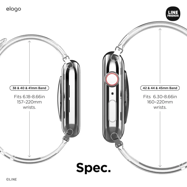 elago l LINE FRIENDS Burger Time Band Compatible with Apple Watch Band 38mm 40mm 41mm 42mm 44mm 45mm 49mm compatible with iWatch Series Ultra2UltraSE9876SE54321 Soft Protective Strap Official Merchandise Junior Set38mm  40mm  41mm Cartoon Set