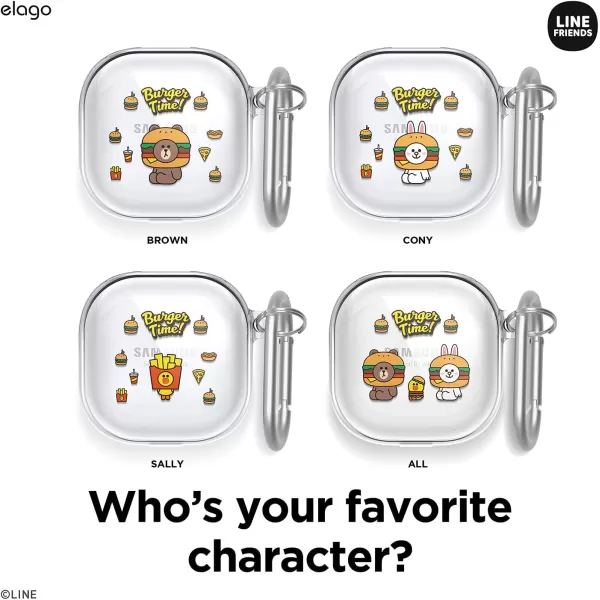 elago l LINE Friends Burger Time Case Compatible with Samsung Galaxy Buds Pro Case 2021  Compatible with Samsung Galaxy Buds Live Case Official Merchandise SallyALL