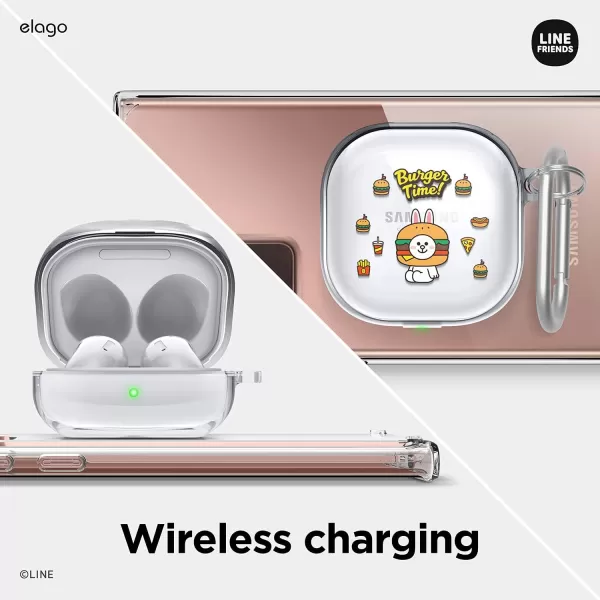 elago l LINE Friends Burger Time Case Compatible with Samsung Galaxy Buds Pro Case 2021  Compatible with Samsung Galaxy Buds Live Case Official Merchandise SallyCONY