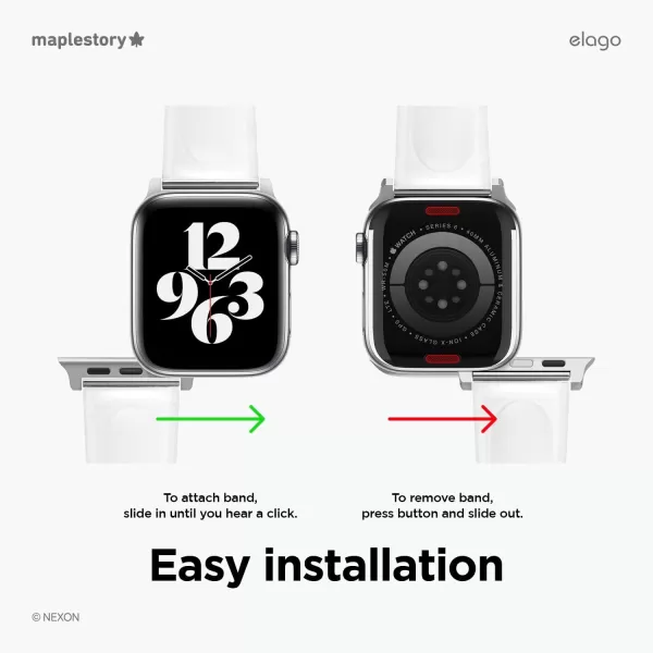 elago l MapleStory Collection Watch Band Compatible with Apple Watch Band 38mm 40mm 41mm 42mm 44mm 45mm compatible with iWatch Series 8SE276SE54321 Soft Protective Strap Official MerchandiseMapleStory orange mushroom 38mm40mm41mm