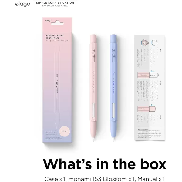 elago x MONAMI Pencil Case Compatible with Apple Pencil 2nd Generation Cover Sleeve Classic Design Compatible with Magnetic Charging and Double Tap Must Read Installation InstructionsViolet