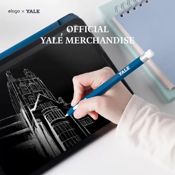 elago x Yale University Classic Pencil Case Compatible with Apple Pencil 2nd Generation Cover Sleeve Compatible with Magnetic Charging and Double Tap Official MerchandiseYALE