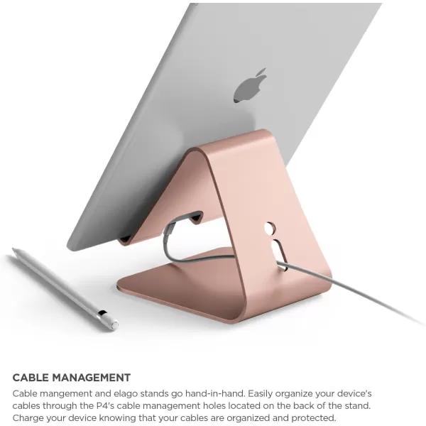 iPad Pro elago P4 Stand  Premium AluminumCable ManagementPerfect Angle  for iPad Pro iPad air iPad iPad Mini amp Tablet PC Rose GoldiPad Pro elago P4 Stand  Premium AluminumCable ManagementPerfect Angle  for iPad Pro iPad air iPad iPad Mini amp Tablet PC Rose Gold