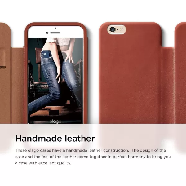 iPhone 6S Case elago Genuine Leather PocketBrown  Leather  Card SlotHandmade CasePremium Genuine Leather  for iPhone 66SGenuine Leather