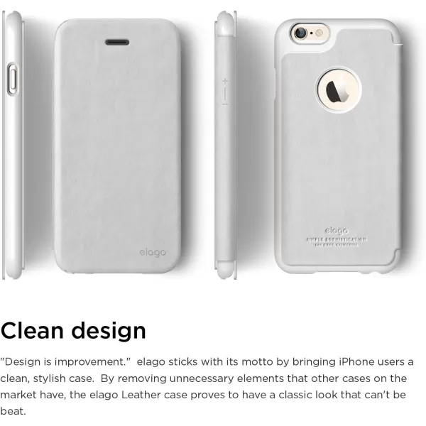 iPhone 6S Plus Case elago Leather Hole Flip  Card SlotScreen ProtectionPremium Hybrid Construction  for iPhone 66S Plus WhiteiPhone 6S Plus Case elago Leather Hole Flip  Card SlotScreen ProtectionPremium Hybrid Construction  for iPhone 66S Plus White