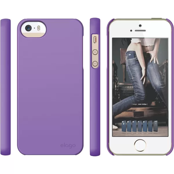 iPhone SE case elago Slim Fit 2Soft Feel Purple  LightMinimalisticTrue Fit  for iPhone SE55SiPhone SE case elago Slim Fit 2Soft Feel Purple  LightMinimalisticTrue Fit  for iPhone SE55S