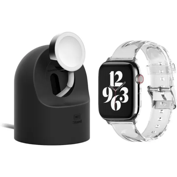 Bundle elago W2 Apple Watch Stand and Apple Watch Clear Band 38mm40mm41mmBundle elago W2 Apple Watch Stand and Apple Watch Clear Band 38mm40mm41mm