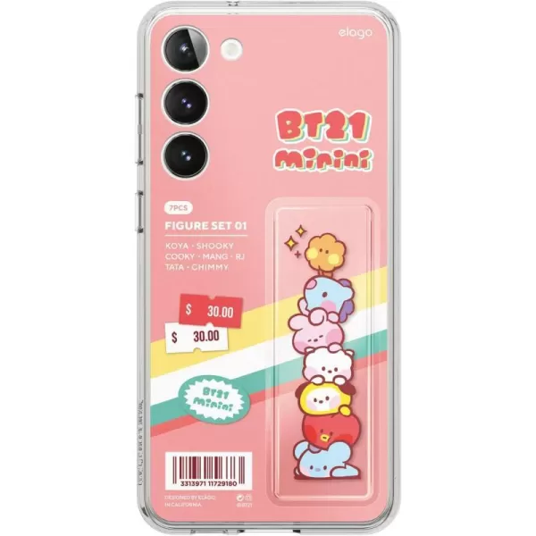 elago  BT21 minini Compatible with Samsung Galaxy S23 Plus Case Precise Camera Cutouts Drop Protection Shockproof Protective Cover Full Cover Design 66 inch Mint Official MerchandisePink