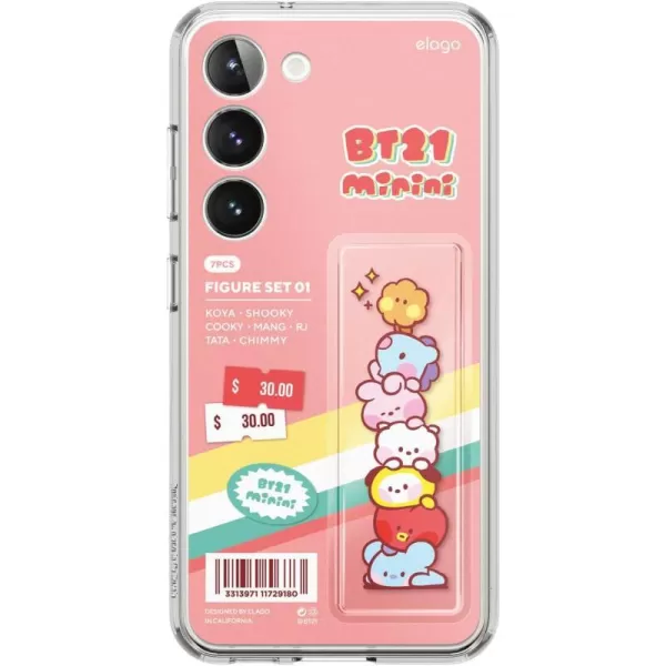 elago  BT21 minini Compatible with Samsung Galaxy S23 Silicone Case Precise Camera Cutouts Drop Protection Shockproof Protective Cover Full Cover Design 61 inch Mint Official MerchandisePink Toys