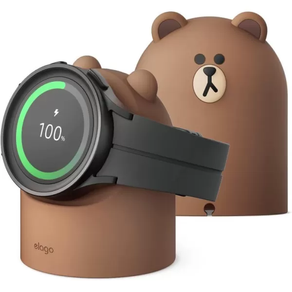 elago  LINE Friends GW2 Stand Compatible with Samsung Galaxy Watch 5 Charger Stand 40 44mm  Galaxy Watch 5 Pro Charger Stand 45mm 2022 BrownBROWN