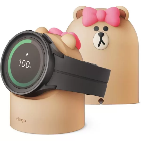 elago  LINE Friends GW2 Stand Compatible with Samsung Galaxy Watch 5 Charger Stand 40 44mm  Galaxy Watch 5 Pro Charger Stand 45mm 2022 BrownCHOCO