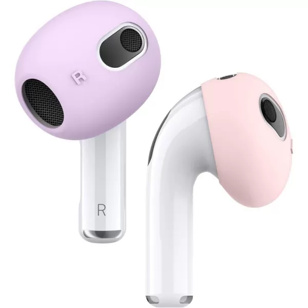 elago 2 Pairs AirPods 3 Ear Tips Cover Designed for AirPods 3rd Generation2021 Fit in The Case Anti Slip Silicone Cover Anti Scratches DustFree 1 Pair of Each Lovely Pink amp LavenderLovely PinkLavender