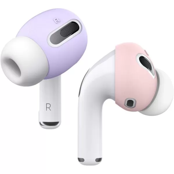 elago 2 Pairs AirPods Pro Ear Tips Cover Designed for Apple AirPods Pro Anti Slip Silicone Cover DustFree Fit in The Case 2 Pairs of 2 Colors US Patent Registered Lovely Pink amp LavenderLovely PinkLavender