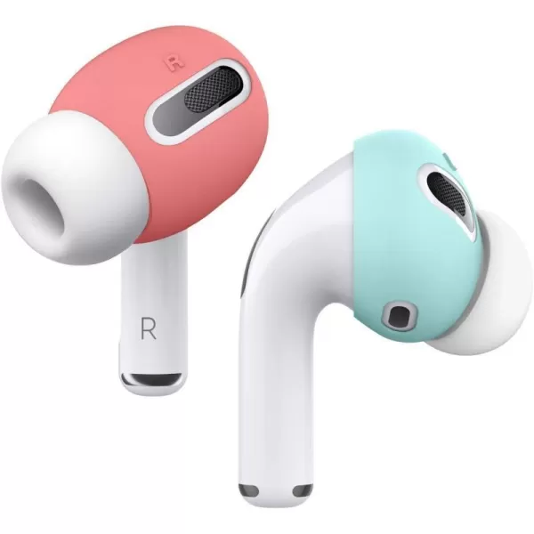 elago 2 Pairs AirPods Pro Ear Tips Cover Designed for Apple AirPods Pro Anti Slip Silicone Cover DustFree Fit in The Case 2 Pairs of 2 Colors US Patent Registered Lovely Pink amp LavenderItalian RoseCoral Blue