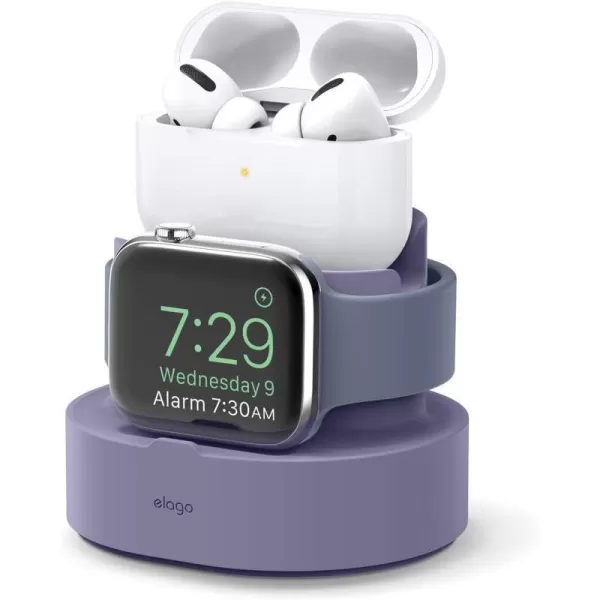 elago 2 in 1 Charging Station for Apple Products Designed for AirPods 3rd Generation AirPods Pro 1st amp 2nd Generation iPhone Apple Watch Original Cables RequiredNOT Included Lavender GreyLavender Grey