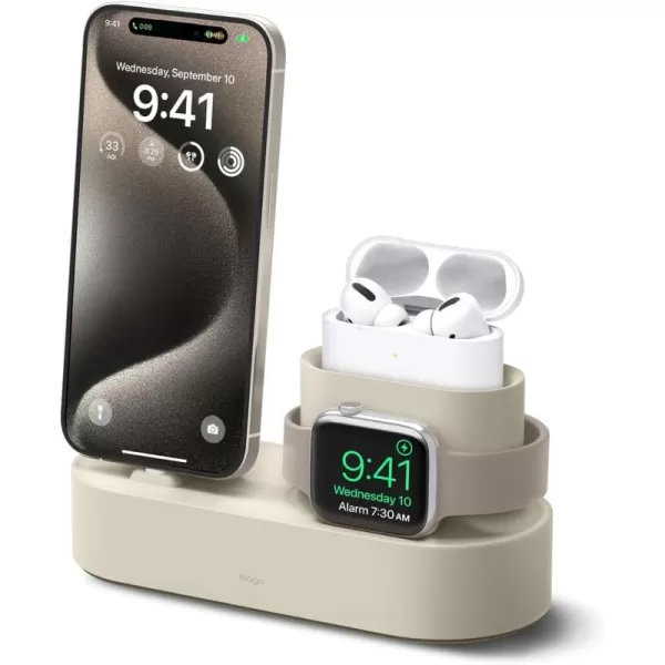 elago 3 in 1 Charging Station Compatible with Apple Products Apple Watch Series 9876SE54321SE Apple AirPods Pro 21 AirPods 321 and All iPhone Models Original Cables RequiredClassic White