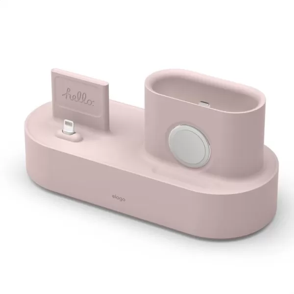 elago 3 in 1 Charging Station for Apple Products Designed for AirPods 3rd Generation AirPods Pro 1st amp 2nd Generation iPhone Apple Watch Original Cables RequiredNOT Included Classic WhiteSand Pink