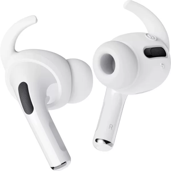 elago 4 Pairs AirPods Pro Ear Hooks Covers  Comfortable and Secure Fit Improved Sound Quality Precise Cutout Design Accessories Compatible with AirPods Pro US Patent Registered WhiteWhite