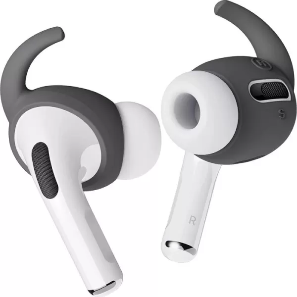 elago 4 Pairs AirPods Pro Ear Hooks Covers  Comfortable and Secure Fit Improved Sound Quality Precise Cutout Design Accessories Compatible with AirPods Pro US Patent Registered WhiteDark Grey