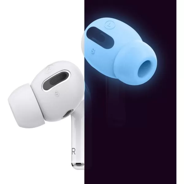 elago 6 Pairs AirPods Pro Ear Tips with Integrated Earbuds Cover Designed for Apple AirPods Pro Fit in The Case AntiSlip 3 Sizes Large  Medium  Small US Patent Registered Dark GreyNightglow Blue